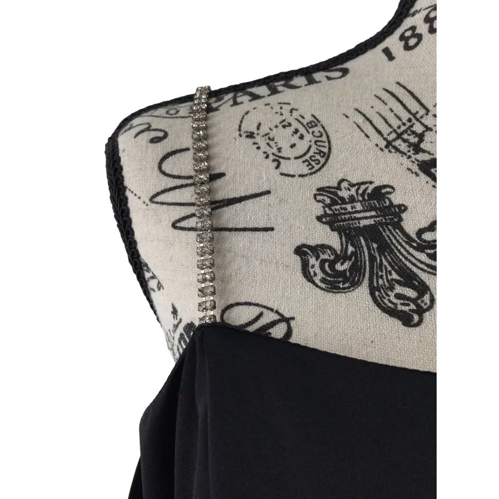 Onyx Nite Crystal Embellished‎ Evening Gown M New